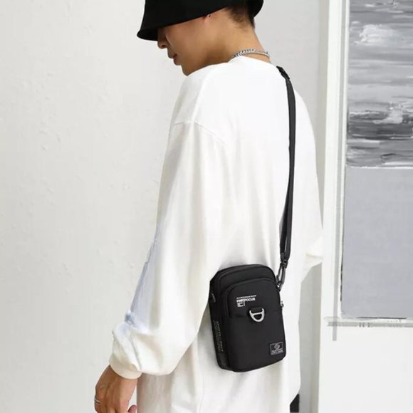 NEW / Men's bag / shoulder-belt-crossbody / BLACK - Picture 2 of 16